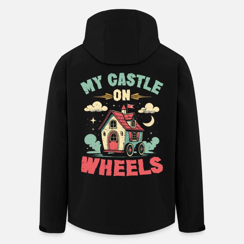 Tiny House My Castle On Wheels - Recycelte Männer Softshell-Jacke von Stanley/Stella - Schwarz