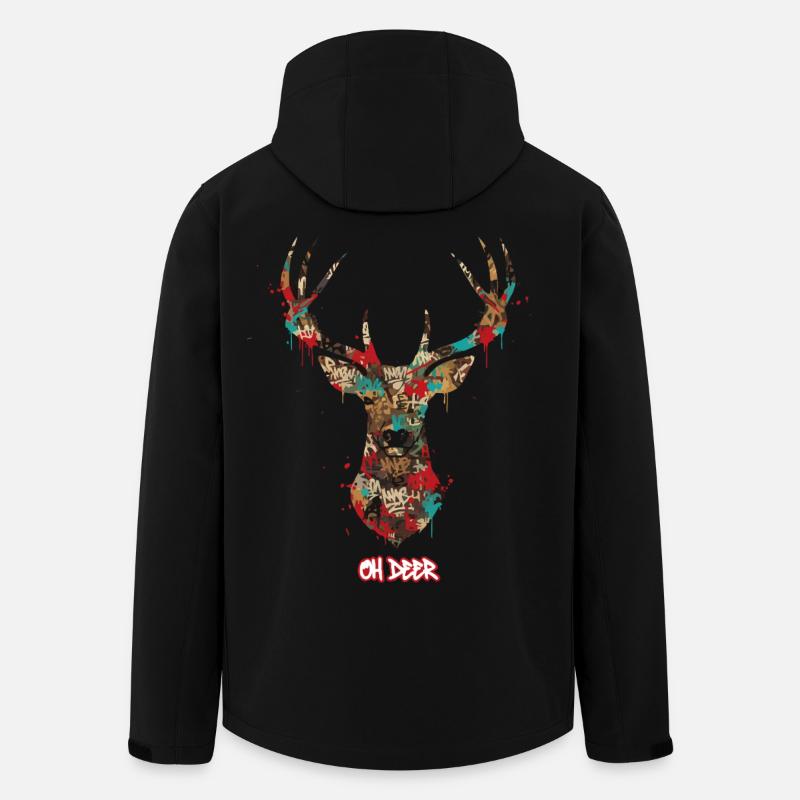 Hirsch Graffiti - Recycelte Männer Softshell-Jacke von Stanley/Stella - Schwarz