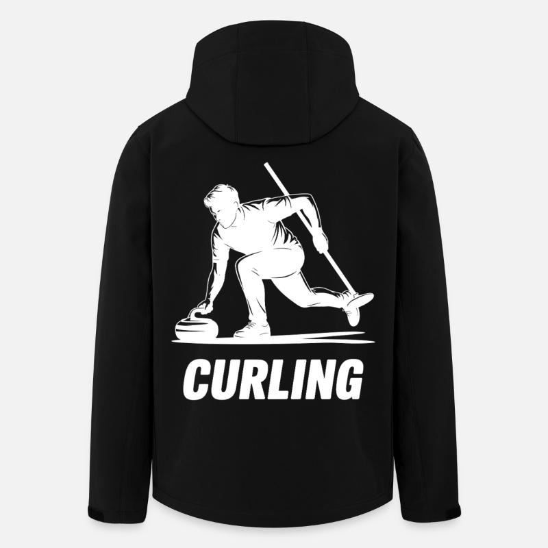 Silhouette d’action d’athlète Homme Curling - Veste softshell homme en polyester recyclé Stanley/Stella - noir