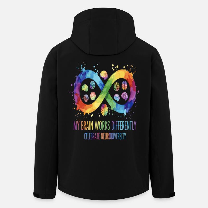 My Brain Works Differently Neurodiversity - Recycelte Männer Softshell-Jacke von Stanley/Stella - Schwarz
