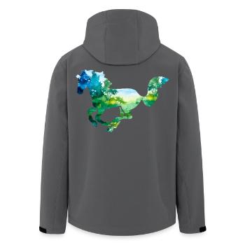 Pferd Reiten Wald Galopp Pferdesport Turnier Girl - Recycelte Männer Softshell-Jacke von Stanley/Stella - Schwarz - Hinten - AI Model Male 185 light (185cm)