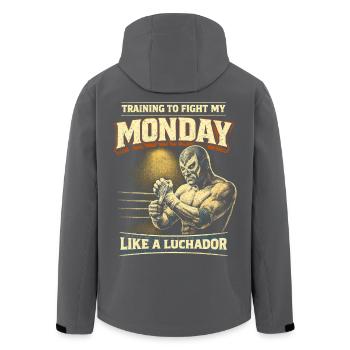 Combat de luchador de Lucha Libre lundi - Veste softshell homme en polyester recyclé Stanley/Stella - noir - Dos - AI Model Male 185 light (185cm)