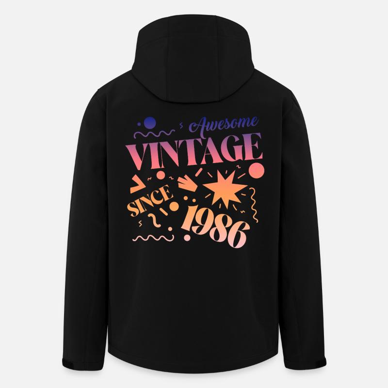 Årgang 1986 - Stanley/Stella herre softshelljakke i genanvendt polyester - sort