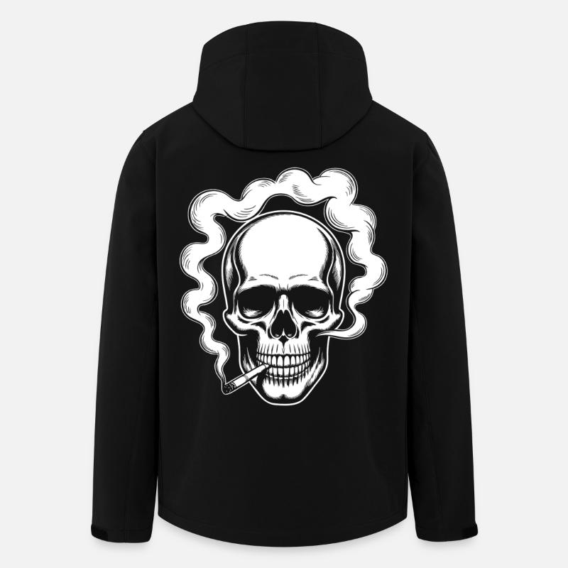 Conception du crâne fumant - Veste softshell homme en polyester recyclé Stanley/Stella - noir