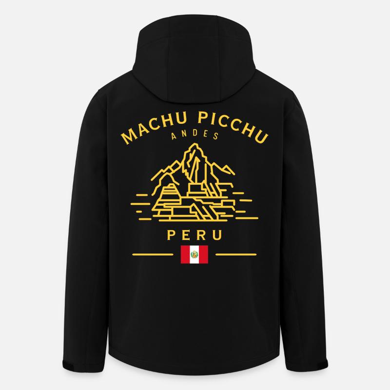 Machu Picchu Linienkunst Peru Design - Recycelte Männer Softshell-Jacke von Stanley/Stella - Schwarz
