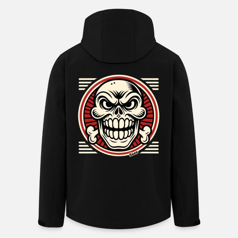 Grinning skull with bone emblem - Men’s Recycled Softshell Jacket by Stanley/Stella - black