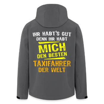 Cadeau chauffeur de taxi - Veste softshell homme en polyester recyclé Stanley/Stella - noir - Dos - AI Model Male 185 light (185cm)