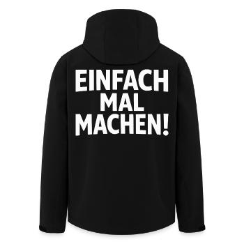 Einfach mal machen - Recycelte Männer Softshell-Jacke von Stanley/Stella - Schwarz - Hinten - AI Model Male 185 light (185cm)
