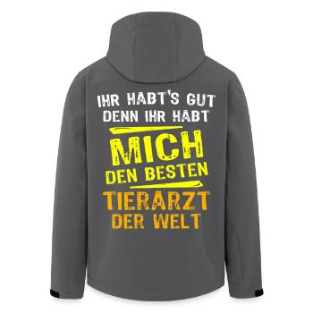 Tierarzt Geschenk - Recycelte Männer Softshell-Jacke von Stanley/Stella - Schwarz - Hinten - AI Model Male 185 light (185cm)