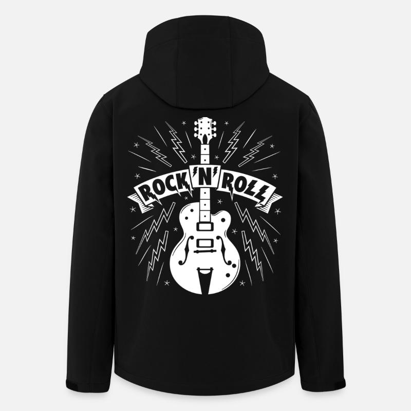 Rock'N'Roll-Banner mit Gitarre - Recycelte Männer Softshell-Jacke von Stanley/Stella - Schwarz