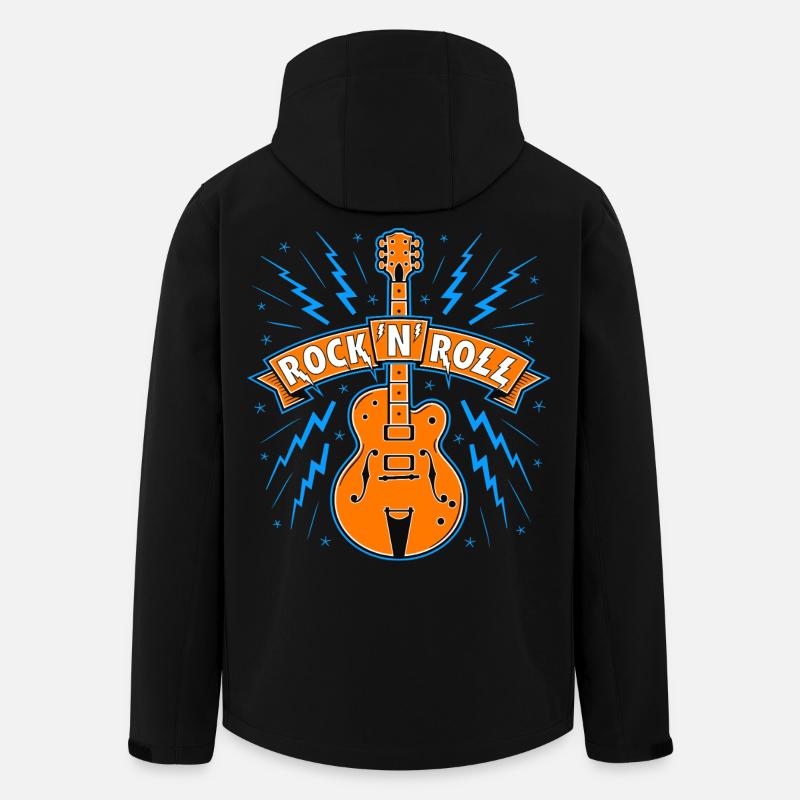 Striscione Rock'N'Roll con chitarra - Giacca softshell uomo in poliestere riciclato di Stanley/Stella - nero
