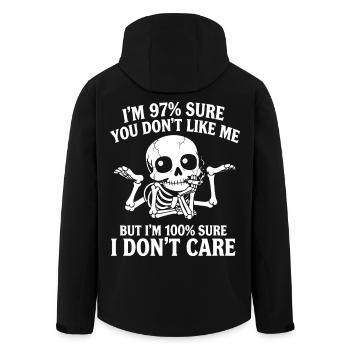 Attitude squelette Je m’en fiche - Veste softshell homme en polyester recyclé Stanley/Stella - noir - Dos - AI Model Male 185 light (185cm)