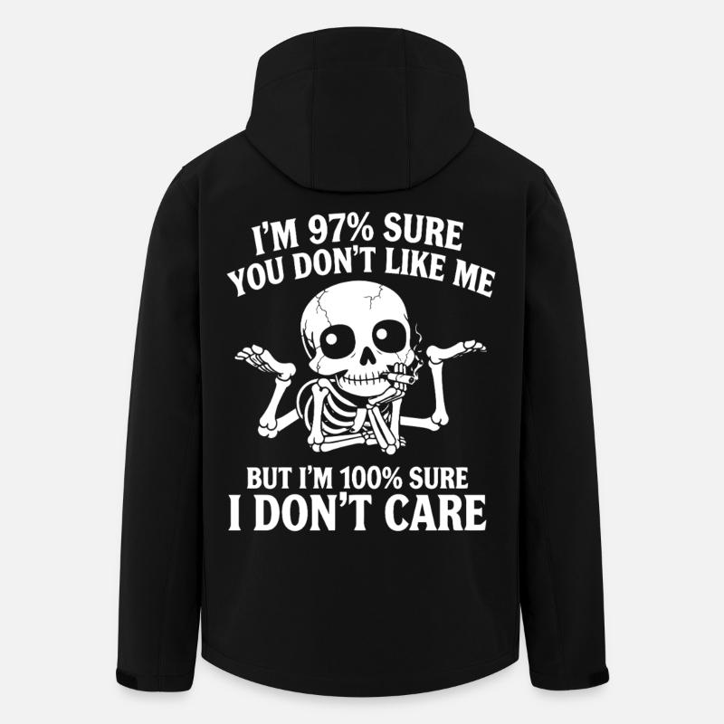 Skeleton Attitude I Don't Care - Men’s Recycled Softshell Jacket by Stanley/Stella - black