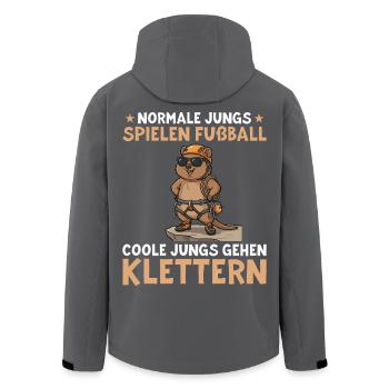 Coole Jungs gehen Klettern - Bouldern Geschenk - Recycelte Männer Softshell-Jacke von Stanley/Stella - Schwarz - Hinten - AI Model Male 185 light (185cm)