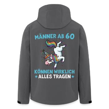 60. Geburtstag Männer Einhorn 60 Jahre - Recycelte Männer Softshell-Jacke von Stanley/Stella - Schwarz - Hinten - AI Model Male 185 light (185cm)