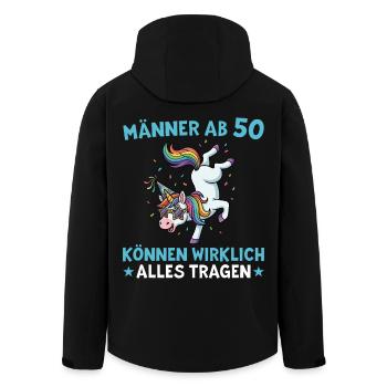50. Geburtstag Männer Einhorn 50 Jahre - Recycelte Männer Softshell-Jacke von Stanley/Stella - Schwarz - Hinten - AI Model Male 185 light (185cm)
