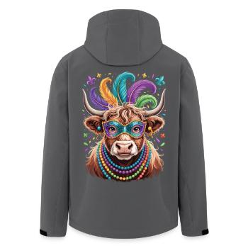 Mardi Gras Highland Cow Shirt Karneval - Recycelte Männer Softshell-Jacke von Stanley/Stella - Schwarz - Hinten - AI Model Male 185 light (185cm)