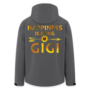Glück ist, eine Gigi-Sonnenblume zu sein - Recycelte Männer Softshell-Jacke von Stanley/Stella - Schwarz - Hinten - AI Model Male 185 light (185cm)