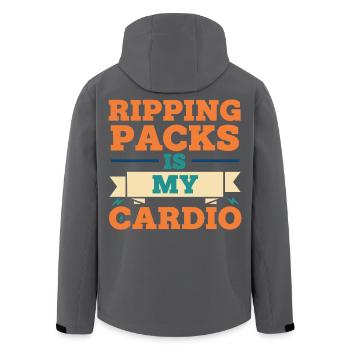 Ripping Packs Is My Cardio Trading Card Collector - Men’s Recycled Softshell Jacket by Stanley/Stella - black - Back - AI Model Male 185 light (185cm)
