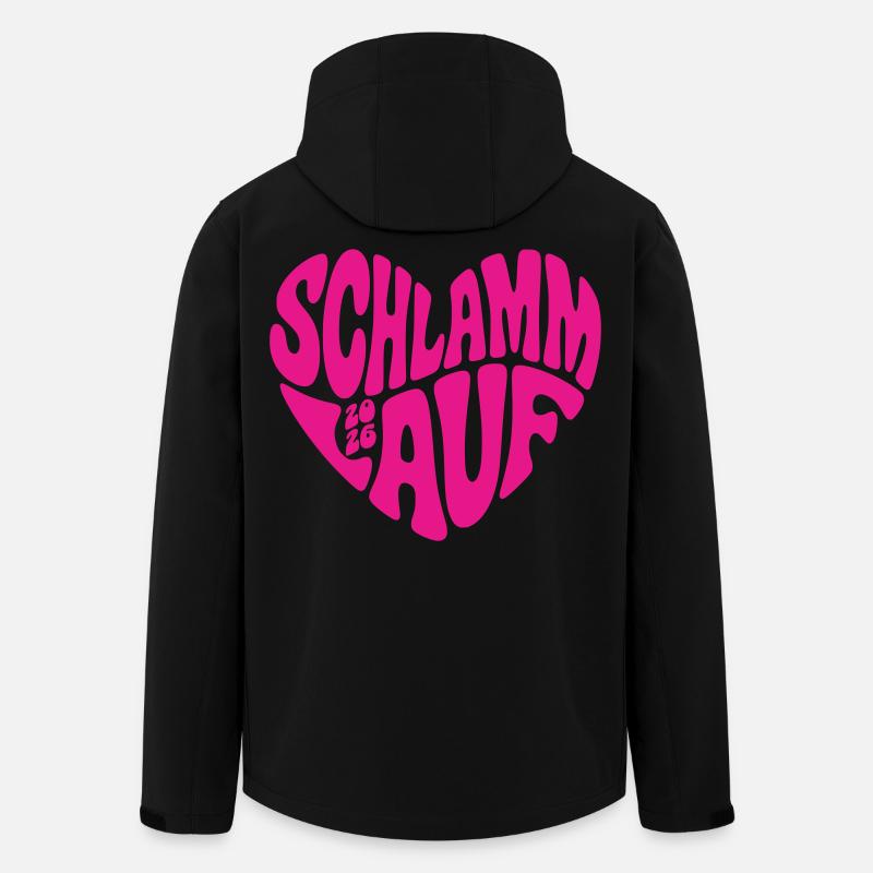 Schlammlauf 2026 - Herz Form - Schlamm Lauf 2026 - Recycelte Männer Softshell-Jacke von Stanley/Stella - Schwarz