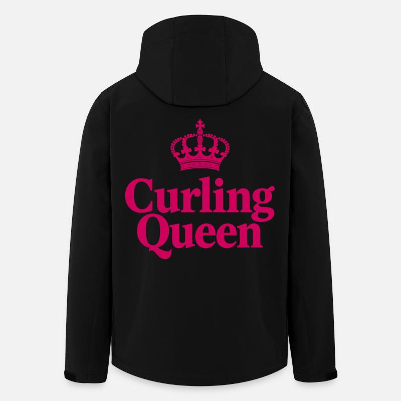 Curling Queen - Dronningen på isen - Stanley/Stella herre softshelljakke i genanvendt polyester - sort