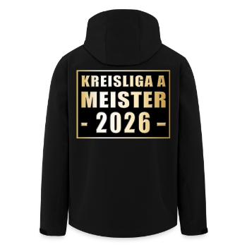 Meister der Kreisliga A 2026 - Recycelte Männer Softshell-Jacke von Stanley/Stella - Schwarz - Hinten - AI Model Male 185 light (185cm)