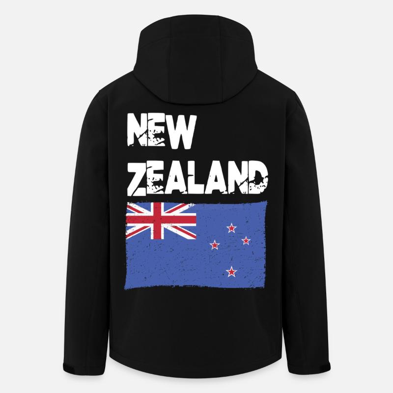 Neuseeländische Neuseeländische Flagge Neuseelands - Recycelte Männer Softshell-Jacke von Stanley/Stella - Schwarz