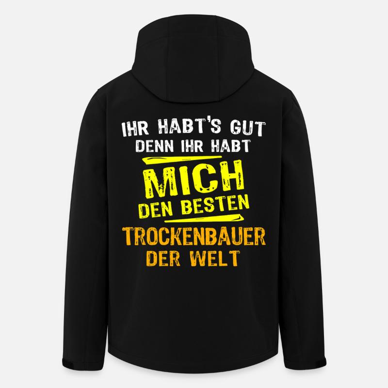 Drywall Builder Gift - Men’s Recycled Softshell Jacket by Stanley/Stella - black