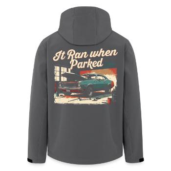 Auto Restauration It Ran When Parked - Men’s Recycled Softshell Jacket by Stanley/Stella - black - Back - AI Model Male 185 light (185cm)