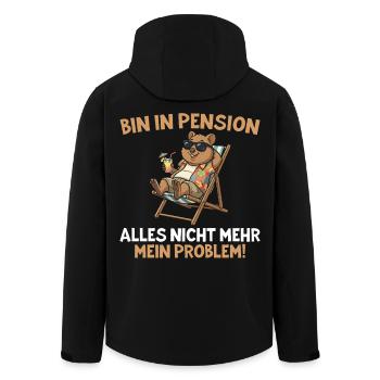 Pensionär Chilliges Quokka im Liegestuhl - Recycelte Männer Softshell-Jacke von Stanley/Stella - Schwarz - Hinten - AI Model Male 185 light (185cm)