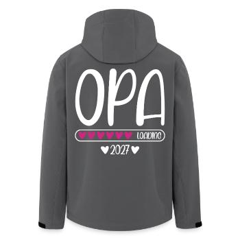 Opa 2027 loading mit Herzchen Ladebalken - Recycelte Männer Softshell-Jacke von Stanley/Stella - Anthrazit - Hinten - AI Model Male 185 light (185cm)