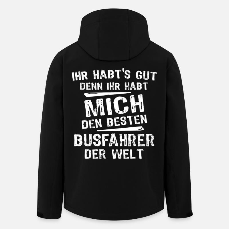 Chauffeur de bus - Veste softshell homme en polyester recyclé Stanley/Stella - noir