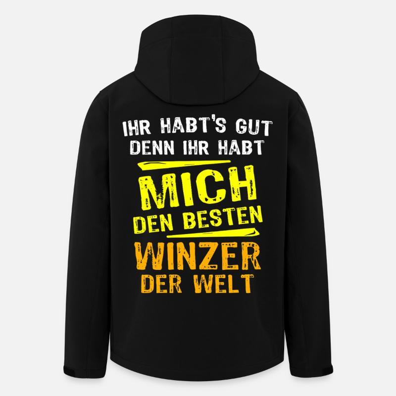Winzer Geschenk - Recycelte Männer Softshell-Jacke von Stanley/Stella - Schwarz