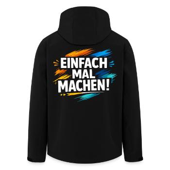 Einfach mal machen - Recycelte Männer Softshell-Jacke von Stanley/Stella - Schwarz - Hinten - AI Model Male 185 light (185cm)