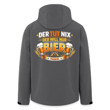Der tut nix der will nur Bier trinken - Recycelte Männer Softshell-Jacke von Stanley/Stella - Schwarz - Hinten - AI Model Male 185 light (185cm)