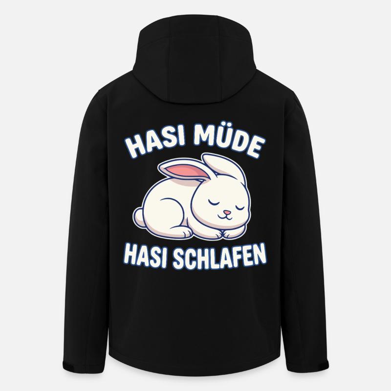 Lapin fatigué Lapin endormi - Veste softshell homme en polyester recyclé Stanley/Stella - noir