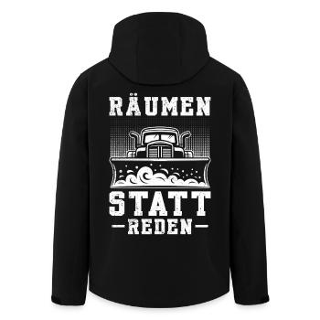 Schneeräumer RÄUMEN STATT REDEN Lustiges - Recycelte Männer Softshell-Jacke von Stanley/Stella - Schwarz - Hinten - AI Model Male 185 light (185cm)