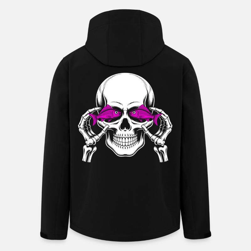 Totenkopf mit Fisch - Recycelte Männer Softshell-Jacke von Stanley/Stella - Schwarz
