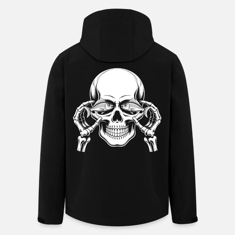 Motif de crâne avec poisson - Veste softshell homme en polyester recyclé Stanley/Stella - noir