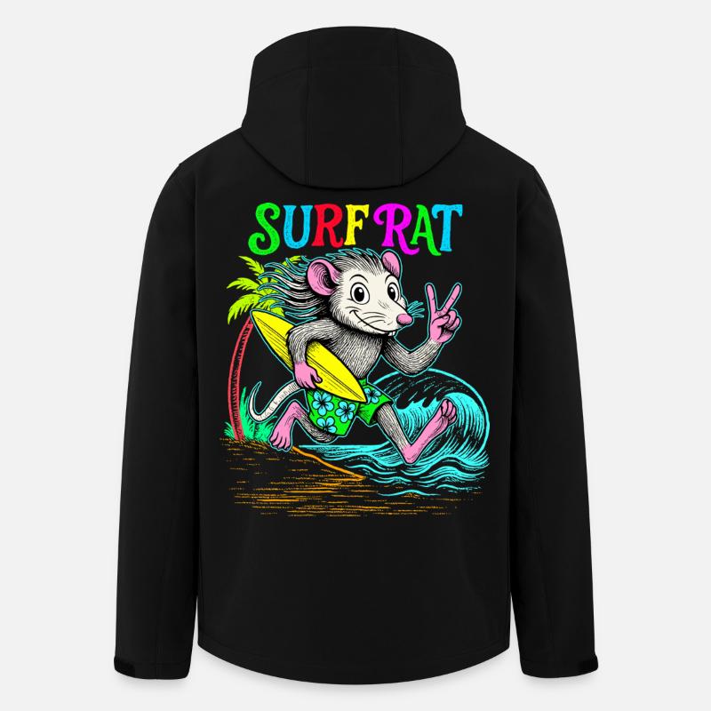 Surf Rat Surfing - Recycelte Männer Softshell-Jacke von Stanley/Stella - Schwarz