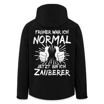 Zauberer - Recycelte Männer Softshell-Jacke von Stanley/Stella - Schwarz - Hinten - AI Model Male 185 light (185cm)