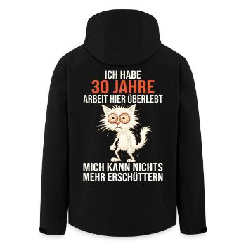 30 Year Company Anniversary Service Anniversary Work - Men’s Recycled Softshell Jacket by Stanley/Stella - black - Back - AI Model Male 185 light (185cm)