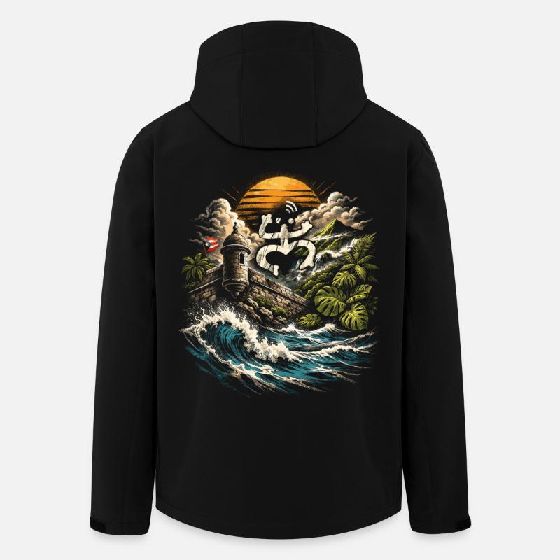 Puerto Rico Boricua - Recycelte Männer Softshell-Jacke von Stanley/Stella - Schwarz