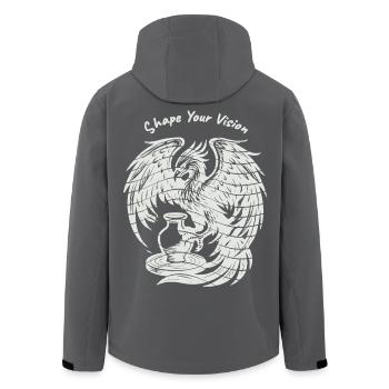 Phoenix Rising – Reines Weiß - Recycelte Männer Softshell-Jacke von Stanley/Stella - Schwarz - Hinten - AI Model Male 185 light (185cm)