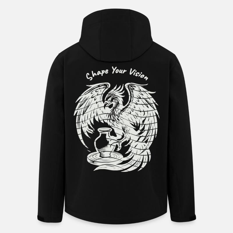 Phoenix Rising – Blanc Pur - Veste softshell homme en polyester recyclé Stanley/Stella - noir