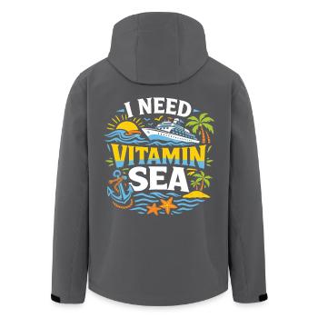 I Need Vitamin Sea | Cruise pun motif - Men’s Recycled Softshell Jacket by Stanley/Stella - black - Back - AI Model Male 185 light (185cm)