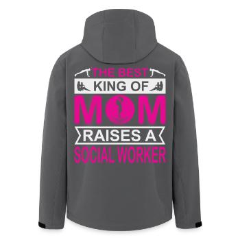The Best Kind of Mom Raises a Social Worker - Men’s Recycled Softshell Jacket by Stanley/Stella - black - Back - AI Model Male 185 light (185cm)