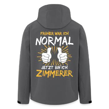 Zimmerer Spruch - Recycelte Männer Softshell-Jacke von Stanley/Stella - Schwarz - Hinten - AI Model Male 185 light (185cm)