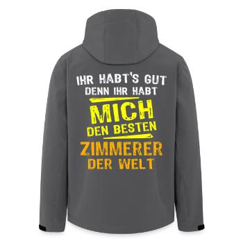 Zimmerer Geschenk - Recycelte Männer Softshell-Jacke von Stanley/Stella - Schwarz - Hinten - AI Model Male 185 light (185cm)