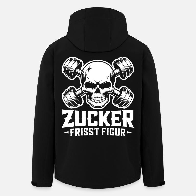 Haltères de Sucre Mange Figure Skull - Veste softshell homme en polyester recyclé Stanley/Stella - noir